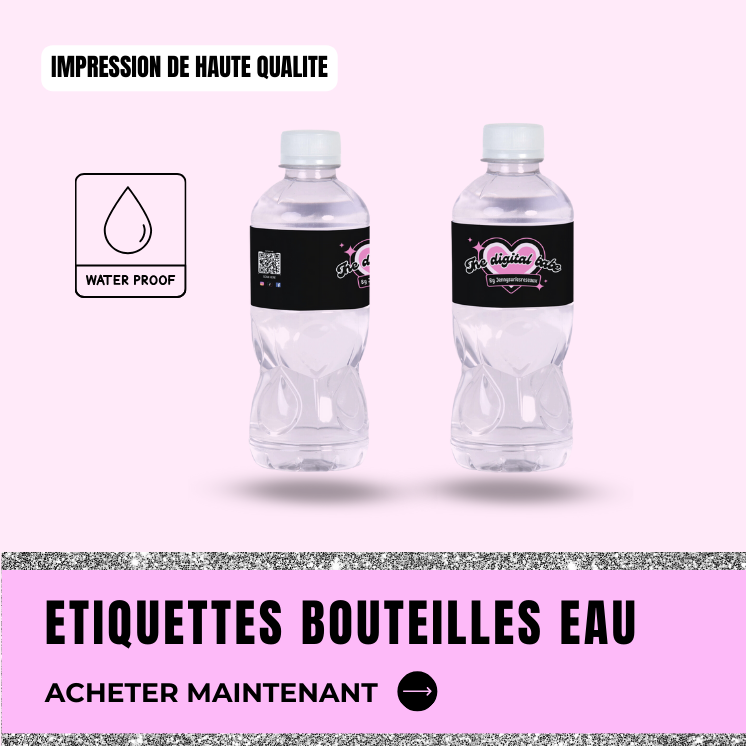Etiquettes de bouteilles d'eau