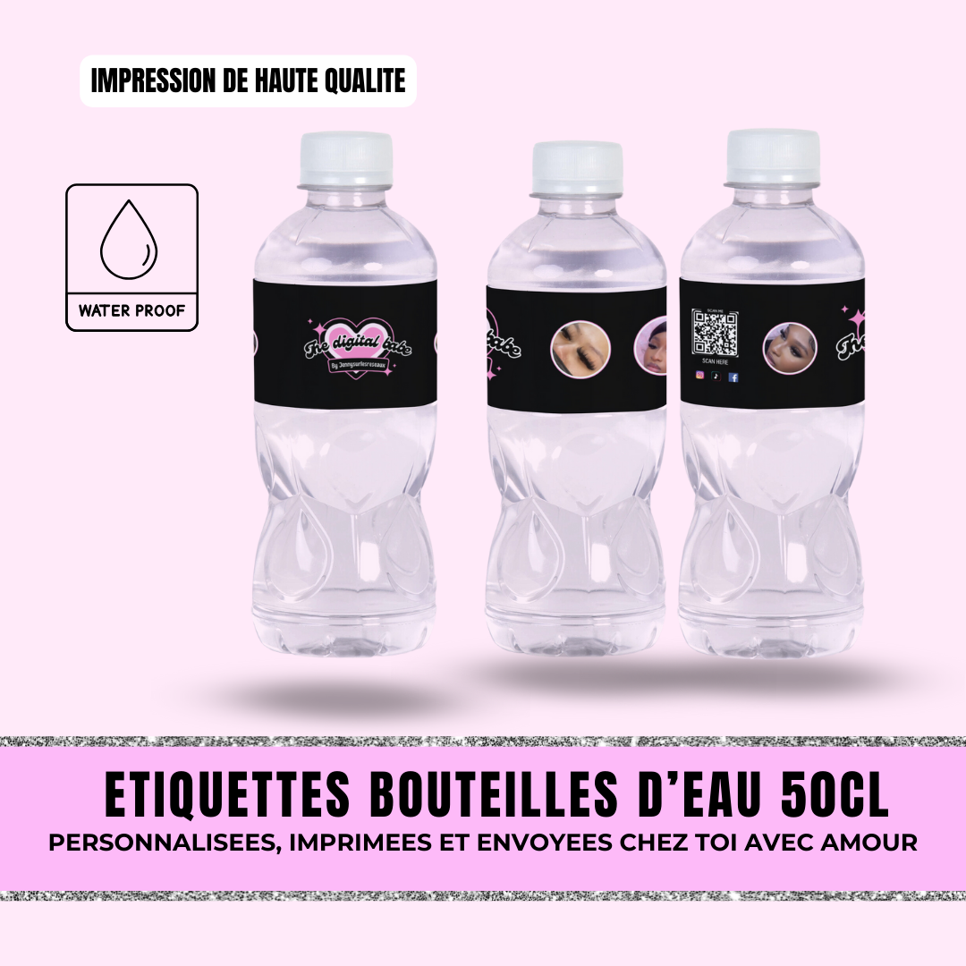 Etiquettes de bouteilles d'eau personnalisées Photo Dump