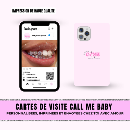 Cartes Insta Call me Baby (cartes de visite)