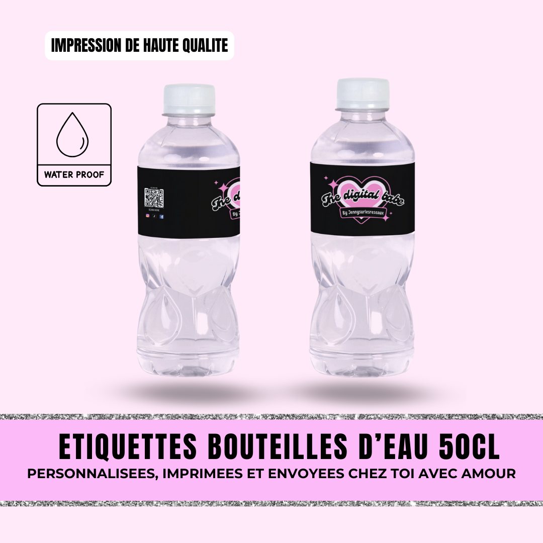 Etiquettes de bouteilles d'eau personnalisées