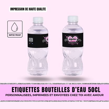 Etiquettes de bouteilles d'eau personnalisées